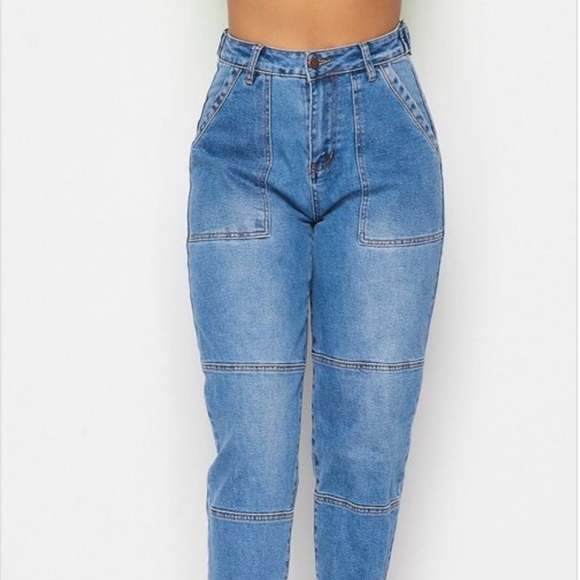 AMERICAN BAZI HIGH WAISTED ANKLE CROPPED MOM DENIM JEANS - Picture 7 of 14